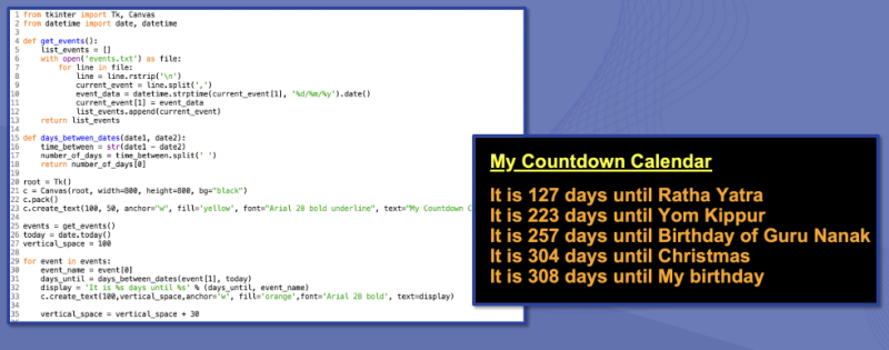 Python-built calendar
